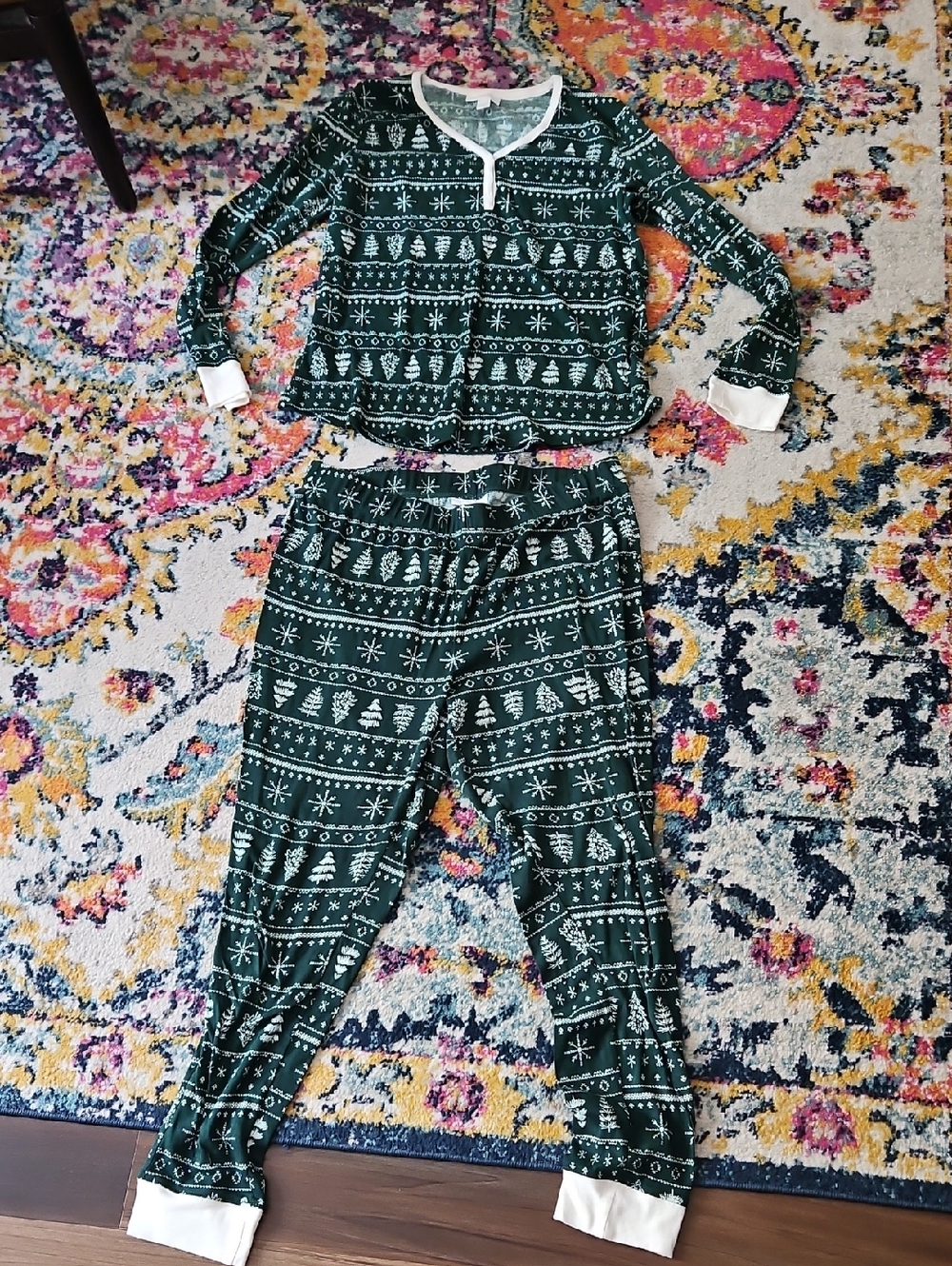 LC Lauren Conrad Green and White Knit Pajamas